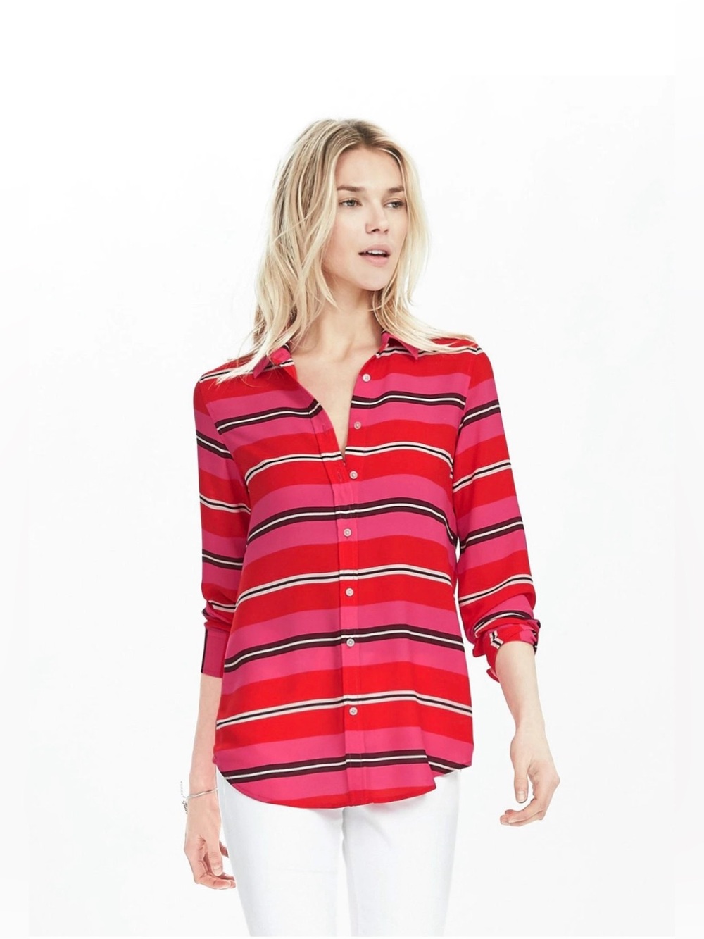Banana Republic Dillon-Fit Multi Stripe Button Down Shirt Size Medium